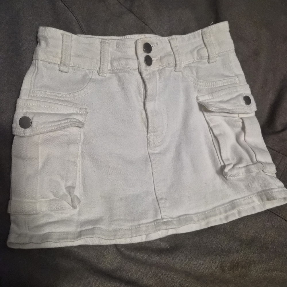 White Denim Skirt